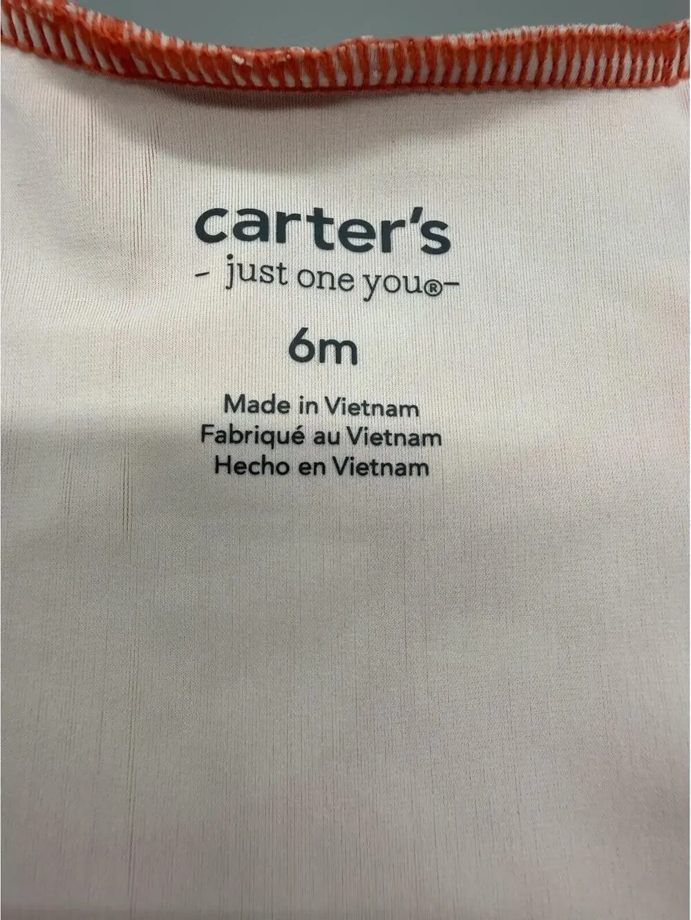 Carter's Sun Print Orange Long Sleeve Pullover T-Shirt 6m Baby Unisex